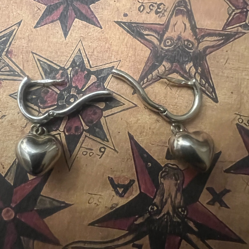 Silver heart earrings